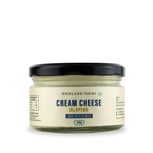 Cream Cheese | Jalapeno (Made From A2 Milk) – Natural – Free Range – No Added Sugar & Preservatives Free – Highland Farms – 200gm