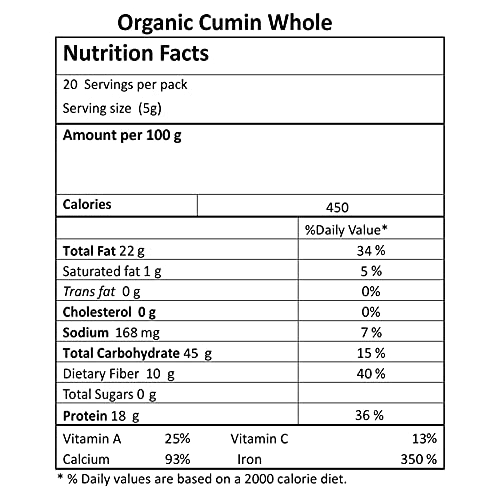 Cumin - USDA Organic - Just Organik - 100gm