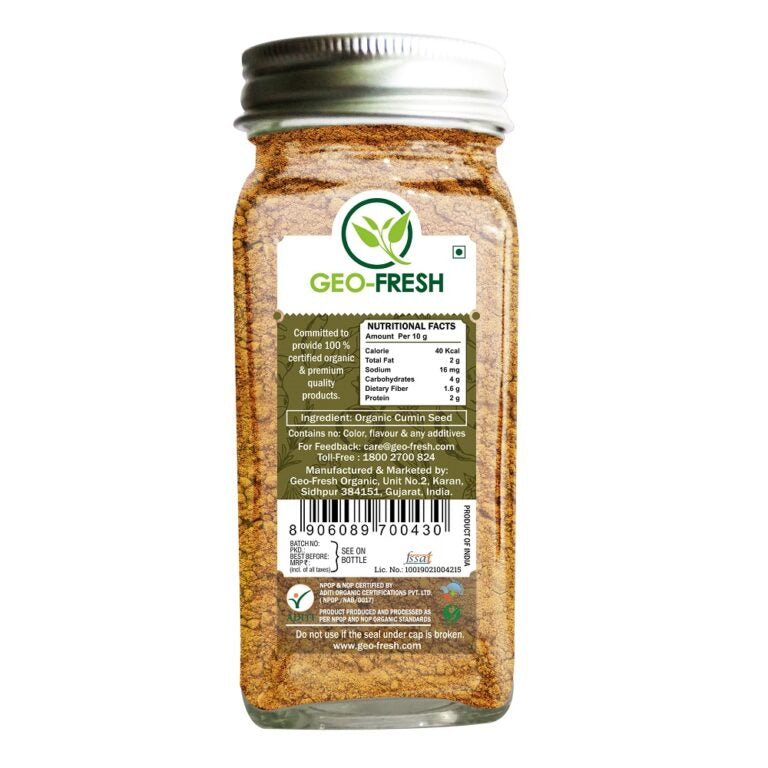 Cumin Powder | USDA Organic - Geo-Fresh Organic - 50gm