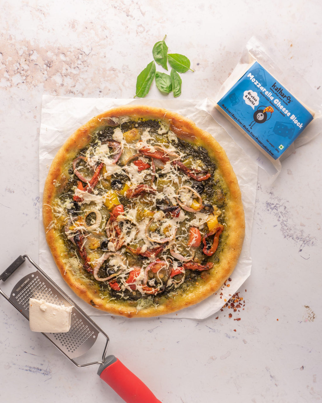 Vegan Mozzarella Cheese | Block (Grated & Melts) - Natural - Indian - Gluten Free, Sugar Free, Nut Free, Dairy free, Chemical Free, Trans Fat Free, Cholesterol Free & Soya Free – One Good Veganarke - 200gm