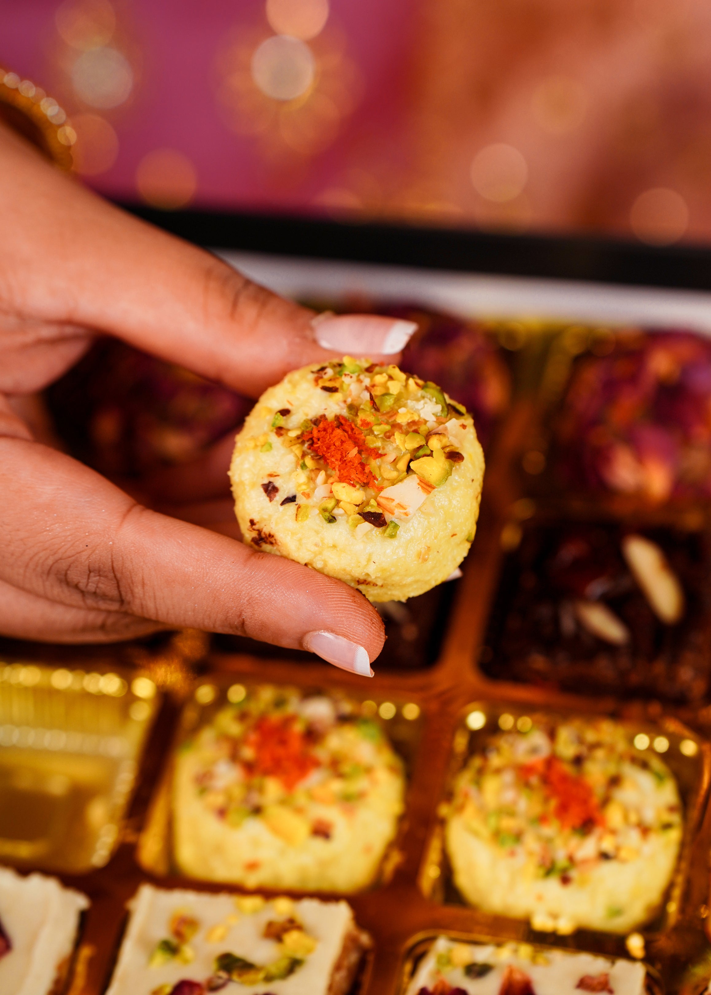Fusion Mithai Box - New Age Mithai - Vegan, Gluten Free & Refined Sugar Free - 4 Types - Box Of 16 (320gm)