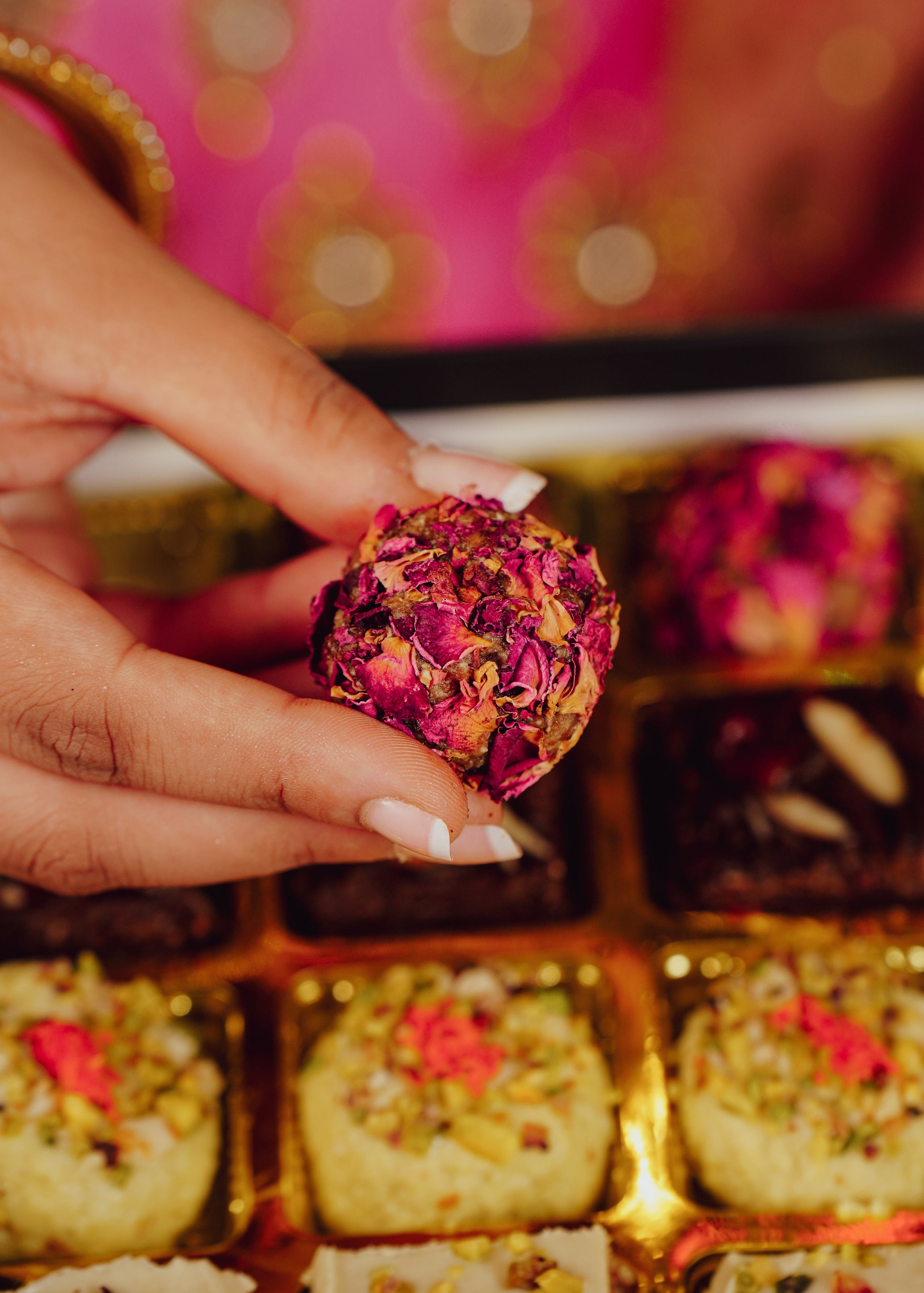 Fusion Mithai Box - New Age Mithai - Vegan, Gluten Free & Refined Sugar Free - 4 Types - Box Of 16 (320gm)
