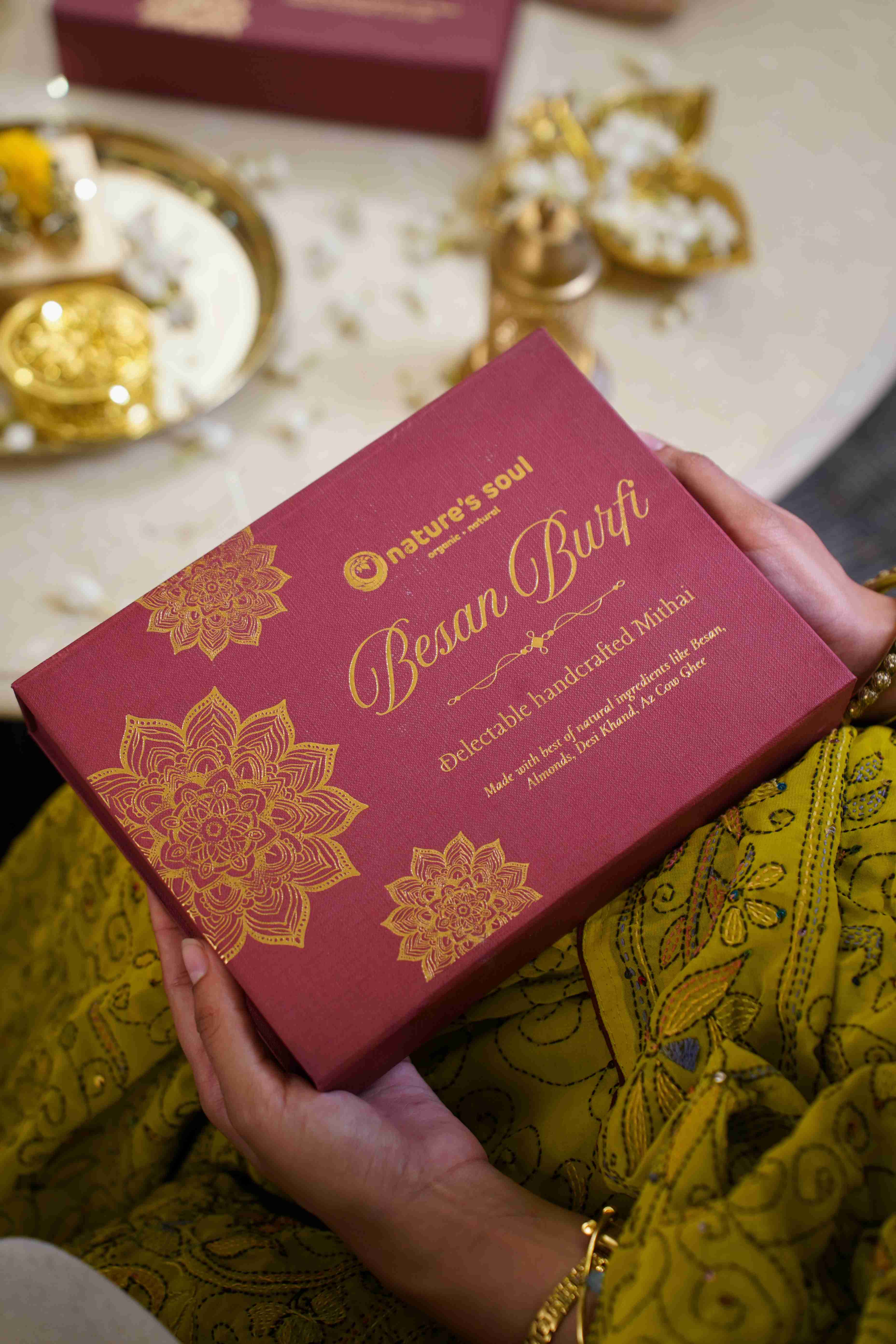 Besan Barfi - With A Wooden Knife - Gluten Free & Refined Sugar Free - 1000gm