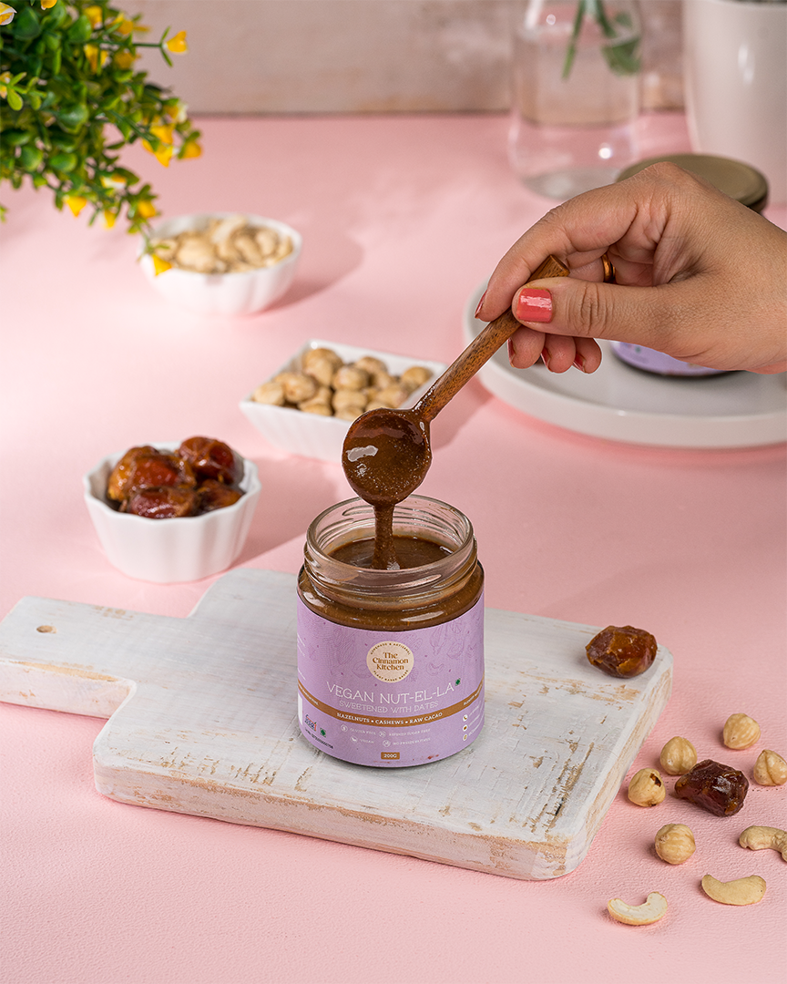 Vegan Nutella - Vegan, Gluten Free, Sugar Free, Dairy Free, Lactose-Free, Soy Free, Low Calorie & Pcos Friendly - The Cinnamon Kitchen - 200gm