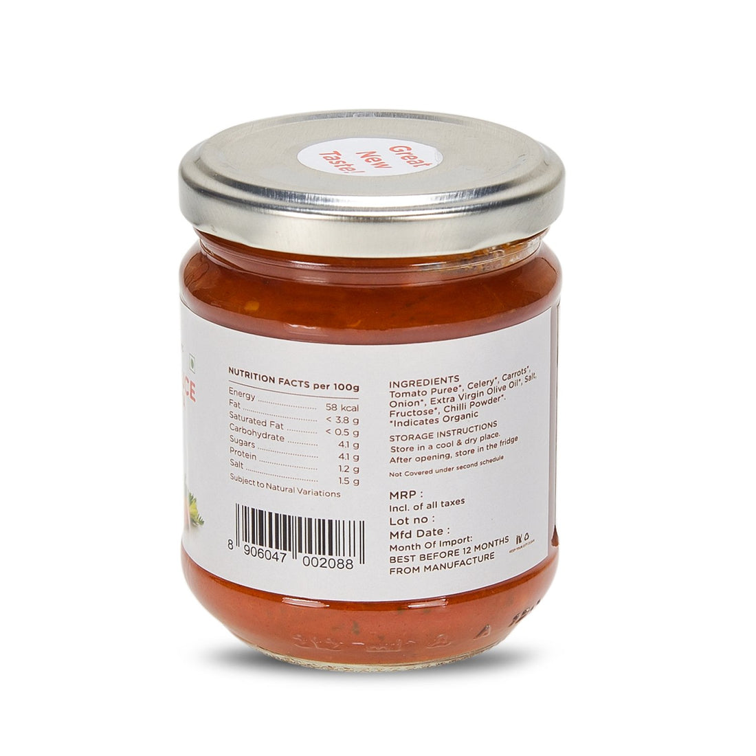 Arrabbiata Sauce - Pure And Sure - 190gm