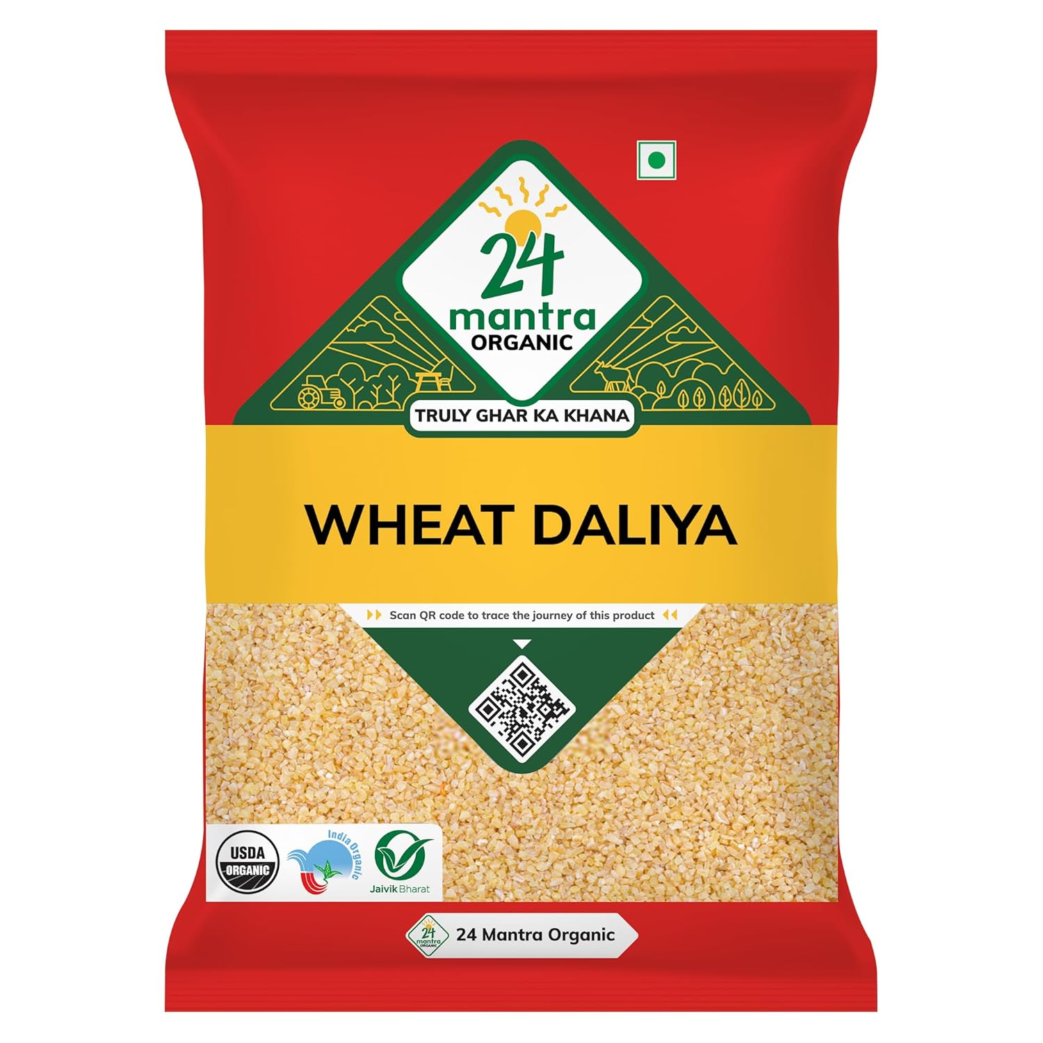 Daliya | Wheat Daliya – USDA Organic – 24 Mantra – 500gm