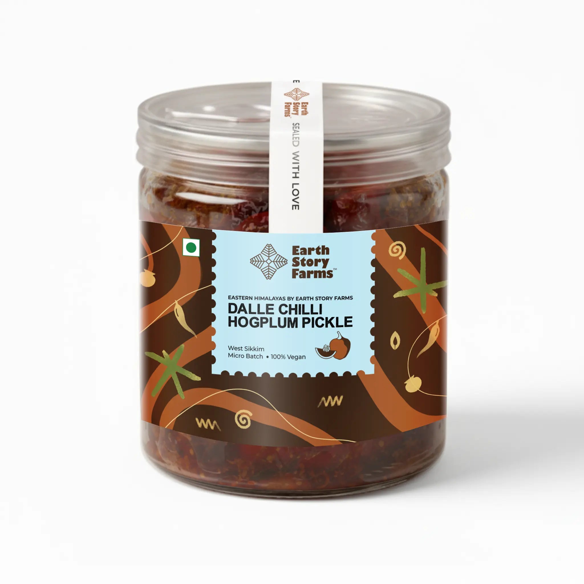 Pickle | Dalle Chilli Hogplum Pickle - 100% Vegan -West Sikkim- Preservative Free - Earth Story Farms- 200gm