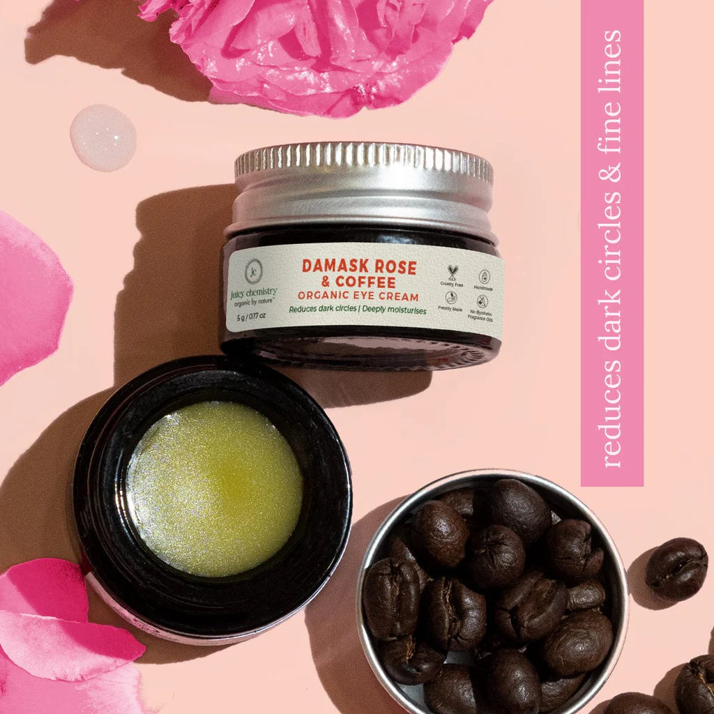 Damask Rose & Coffee Organic Eye Cream - Juicy Chemistry - 5gm