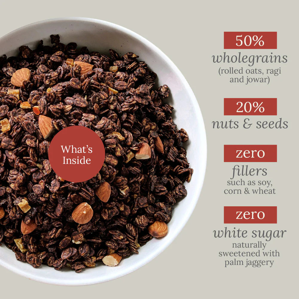 Toasted Millet Muesli - Dark Chocolate & Orange Peel - Wingreens Harvest - 250gm