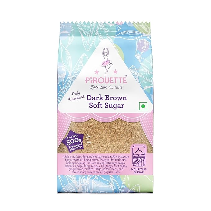Sugar | Dark Brown Sugar - Truly Unrefined - Mauritius Sugar - No Added Colour, No Added Syrup & Non GMO - Pirouette - 500gm