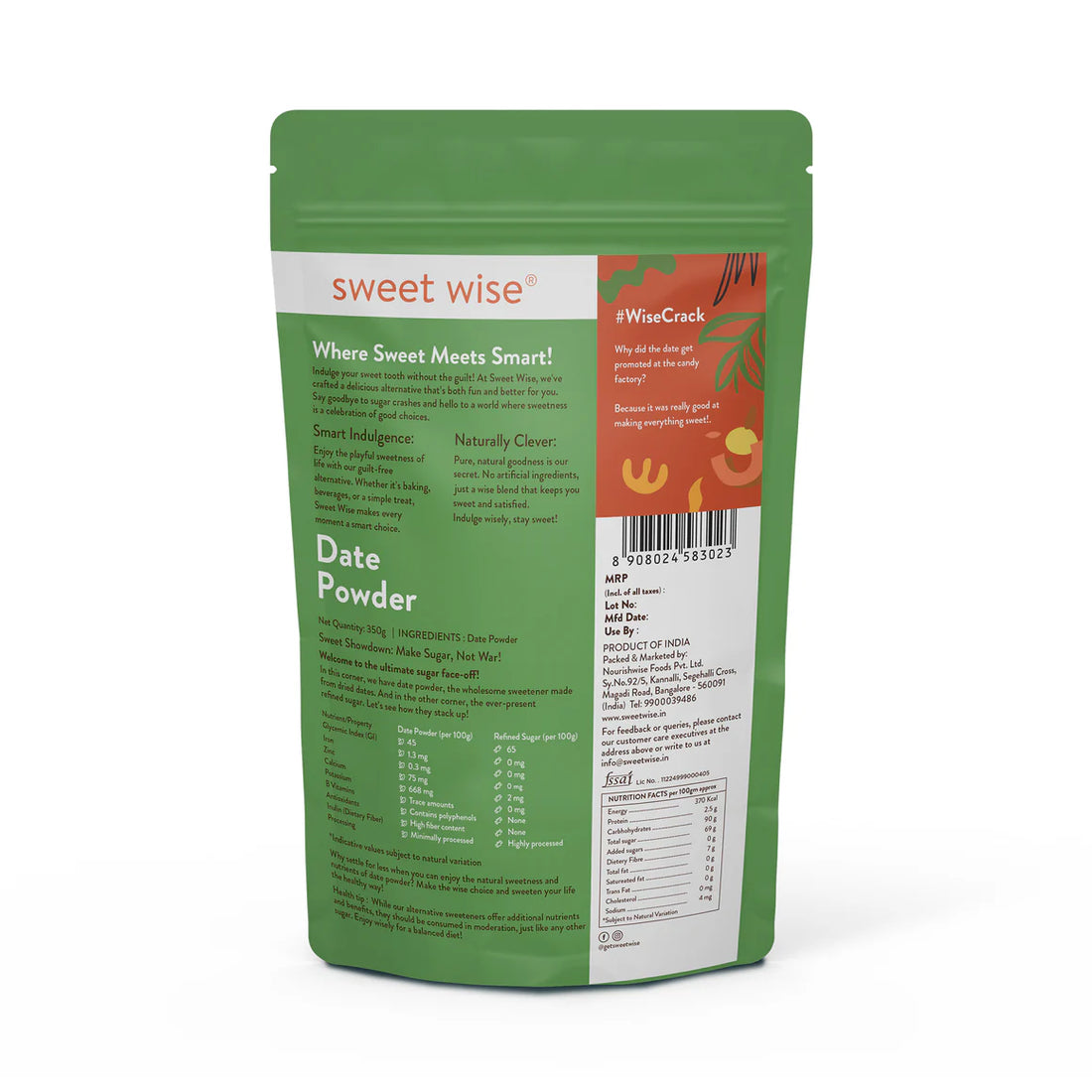 Dates Powder | Natural Sweetener - High In Antioxidants And Nutrients - Sweet Wise - 350gm