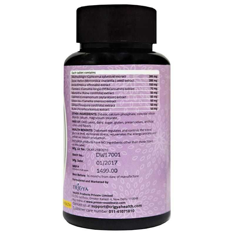 Diabewell - Balanced Blood Glucose Decreases Effects Diabetes - Preserva - 60 Tablets