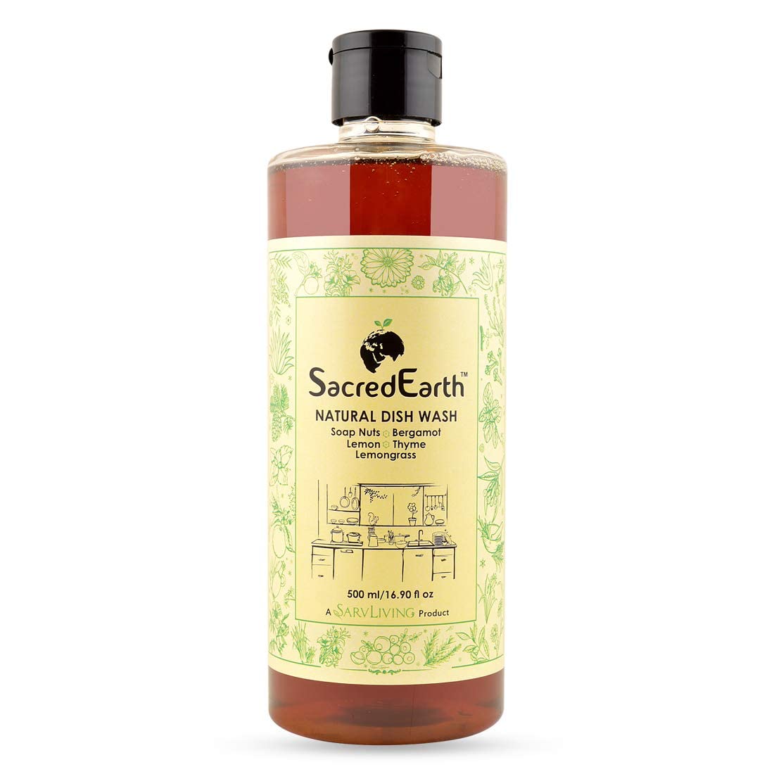 Natural Dish Wash Liquid - Sacred Earth - 500ml