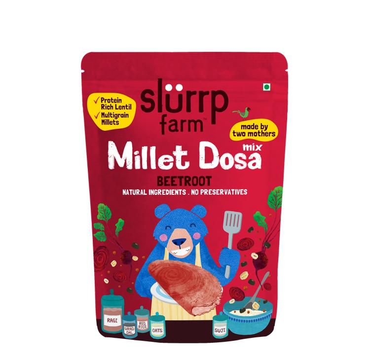 Supergrains + Beetroot Millet Dosa Mix - No Maida & Low Salt - Slurrp Farm - 150gm