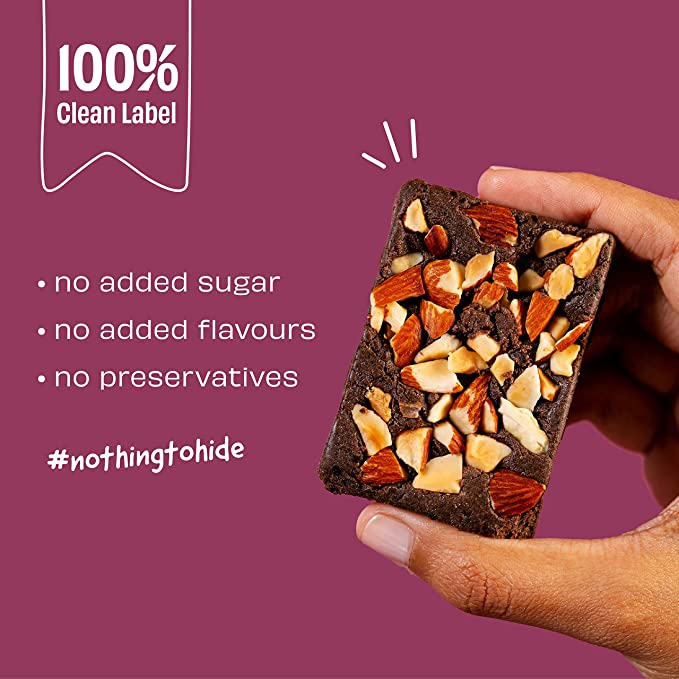 Protein Bar | Double Cocoa (Made With Cocoa, Dates, Cashew, Almond) - 12 g Protein - No Refined Sugar - The Whole Truth – 52gm