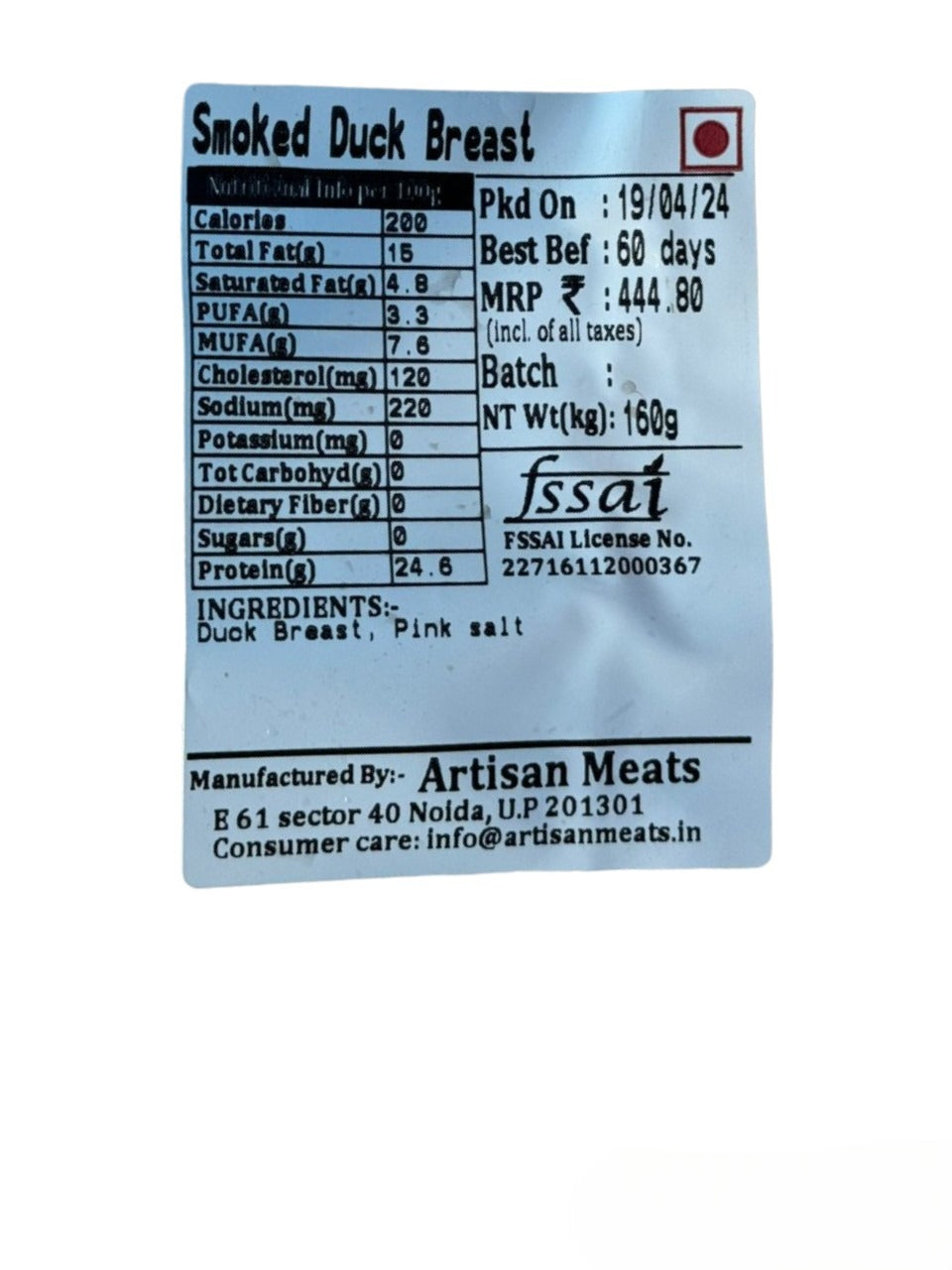 Duck Breast | Smoked - No Antibiotics And Hormone Free - Nature&