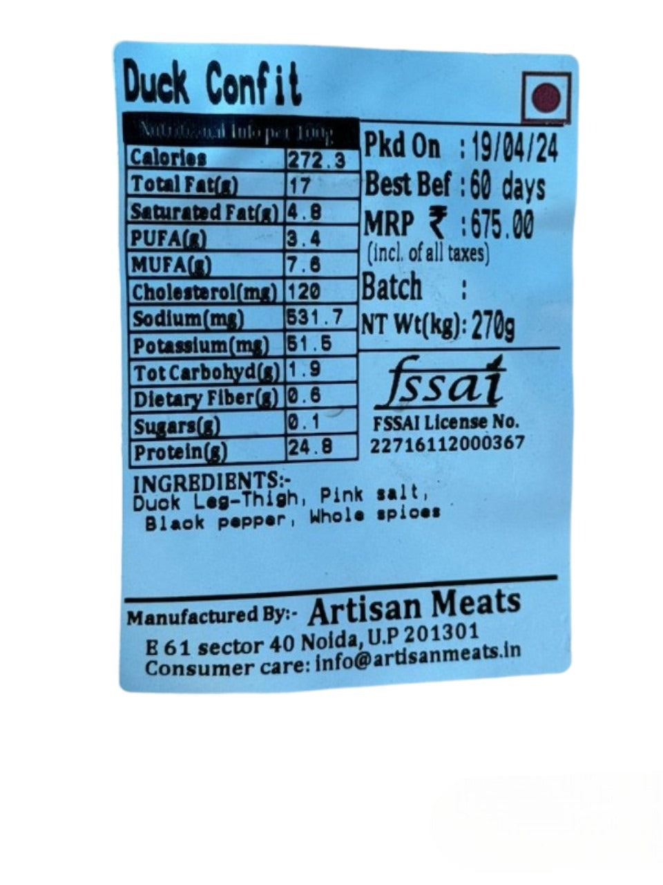 Duck Confit | No Antibiotics And Hormone Free - Nature&