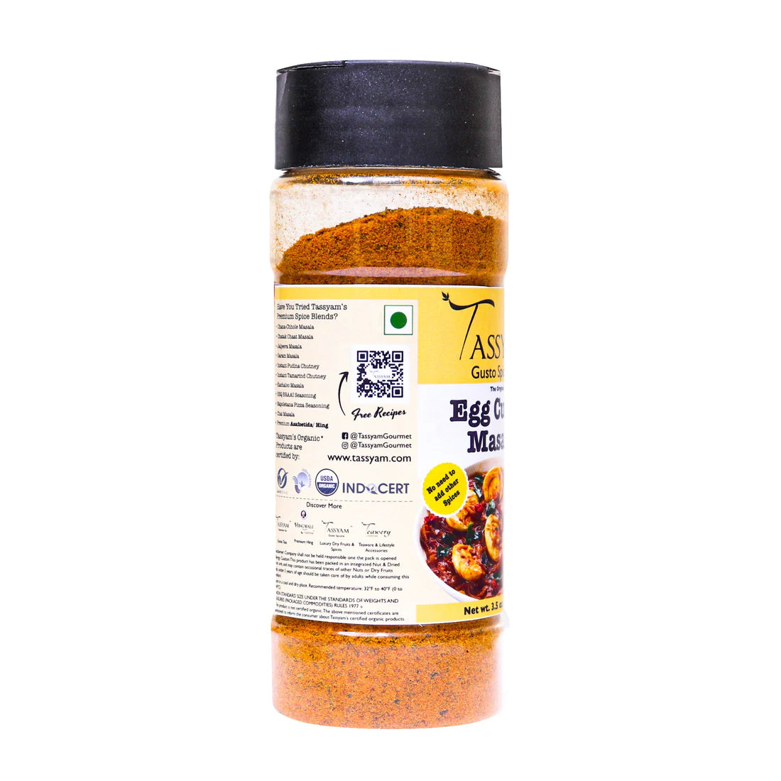 Egg Curry Masala | USDA Organic - Tassyam Organics - 100gm