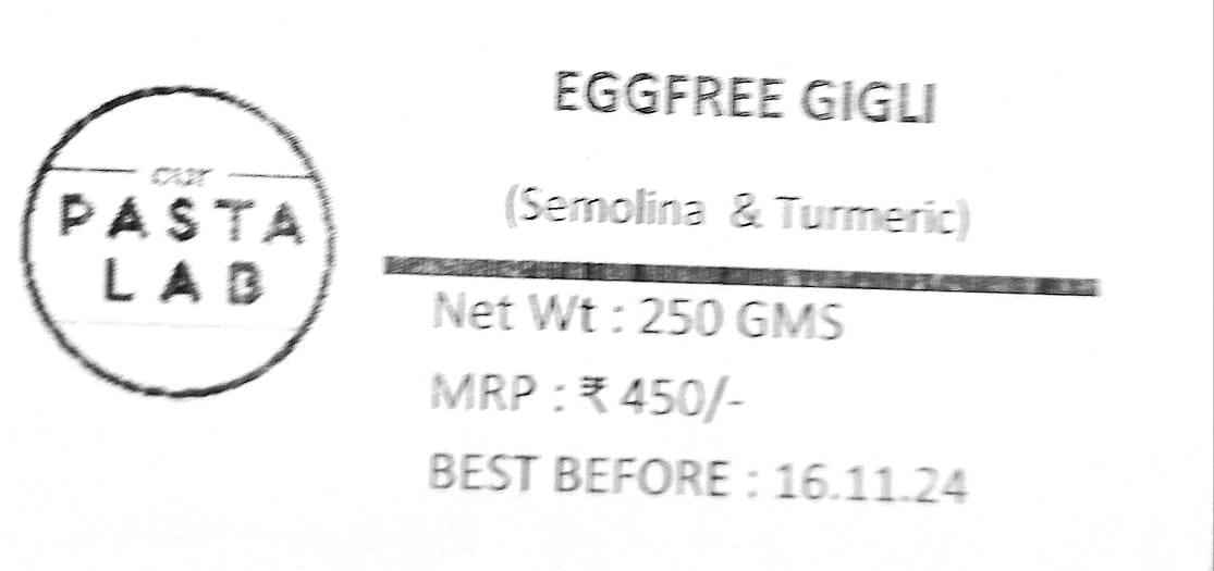 Pasta | Eggfree Gigli Pasta (Semolina & Turmeric) – 100% Semolina – No Maida & No Added Preservatives - Our Pasta Lab – 250gm
