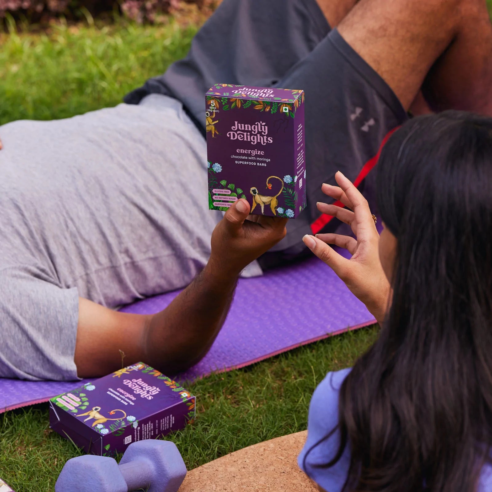 Energize Chocolate With Moringa (Super Food Bar) - Indian - Gluten Free, No Refined Sugar & Supports Immunity - Jungly Delights - 38gm