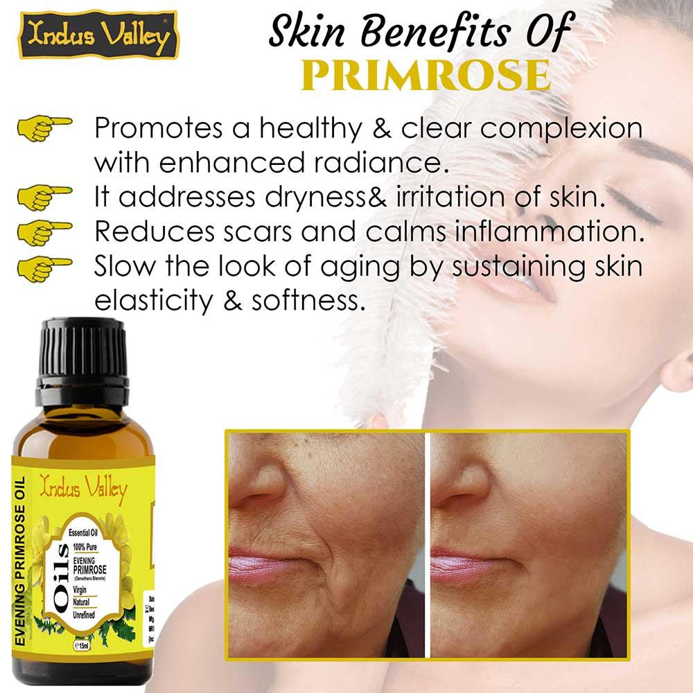 Essential Oil | Evening Primrose Essential Oil - Unrefined - 100% Pure & Organic - No added chemicals & No Pesticide - Indus Valley -