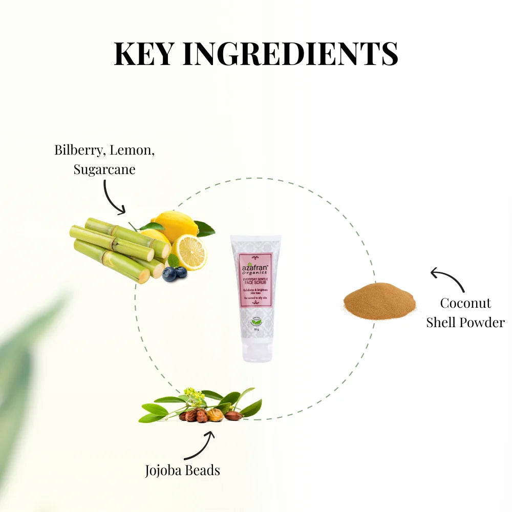Everyday Gentle Face Scrub - Azafran Organics - 50gm
