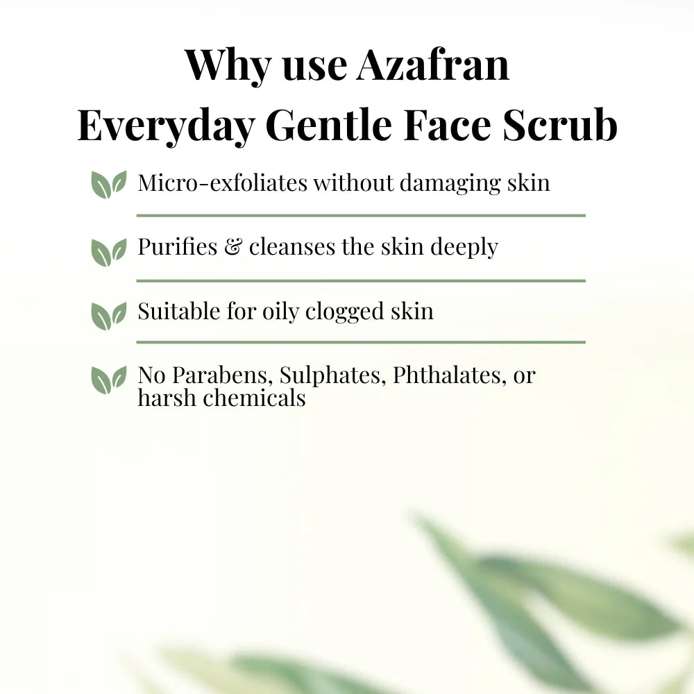 Everyday Gentle Face Scrub - Azafran Organics - 50gm