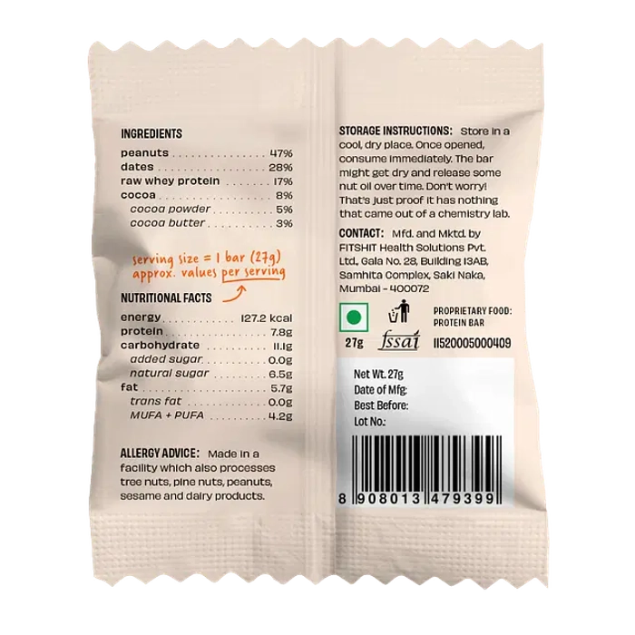 Mini Protein Bars | Gluten Free, No Added Sugar, Preservatives, Flavours, Colours & No Artificial Sweetener - The Whole Truth - 27gm x 8 Unit - 216gm