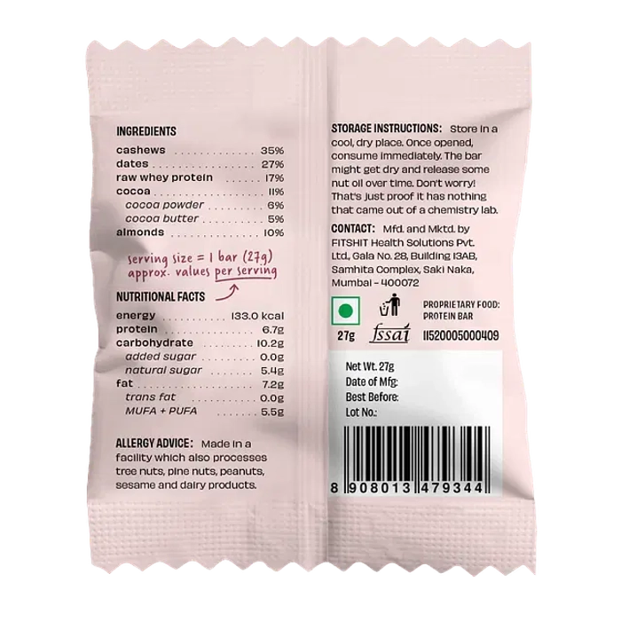 Mini Protein Bars | Gluten Free, No Added Sugar, Preservatives, Flavours, Colours & No Artificial Sweetener - The Whole Truth - 27gm x 8 Unit - 216gm