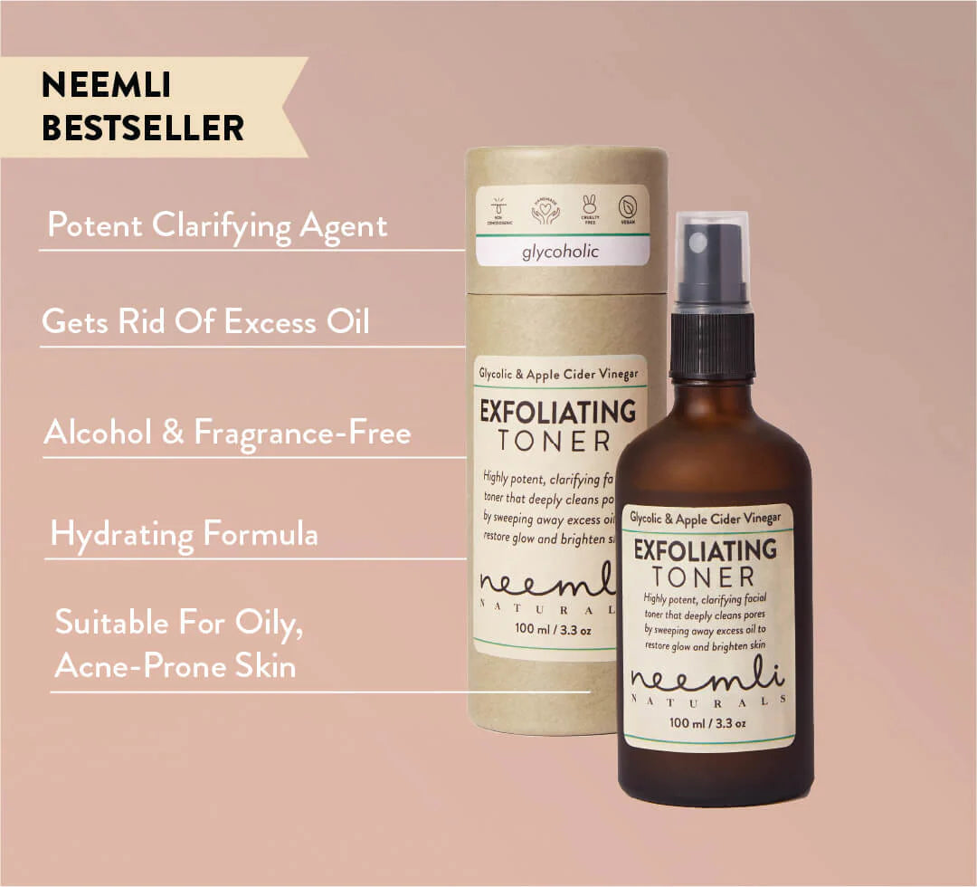 Glycolic Acid & Apple Cider Vinegar Exfoliating Toner - Neemli Naturals - 100ml