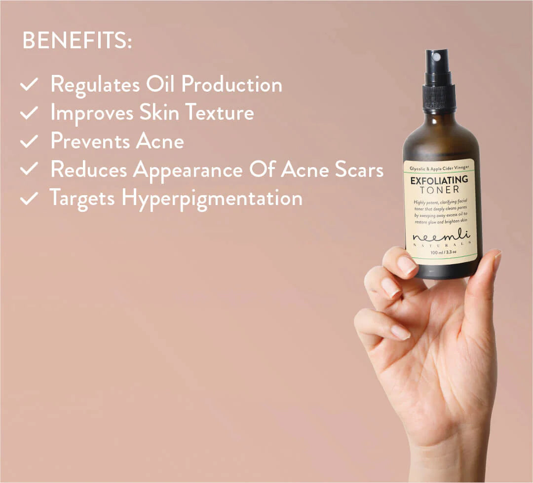 Glycolic Acid & Apple Cider Vinegar Exfoliating Toner - Neemli Naturals - 100ml
