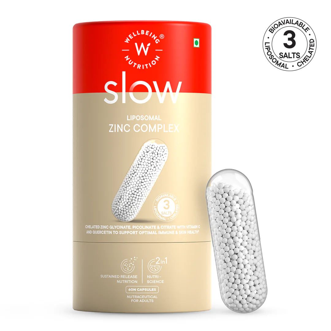 Liposomal Zinc Complex (Chelated) - Bioavailable, Preservatives Binders & No Dyes - Wellbeing Nutrition - 60 Capsules