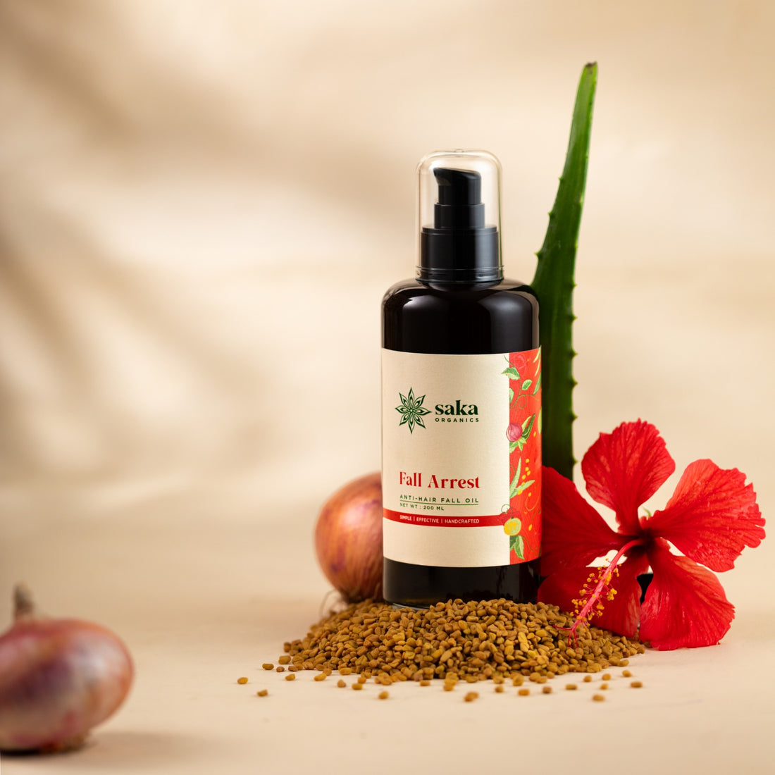 Hair Oil | Fall Arrest - Anti Hair Fall Oil - Handcrafted - Saka Organics - 100gm