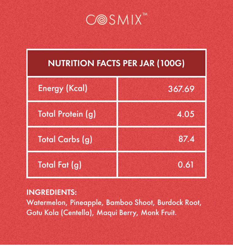 Feel Good Skin | For Strong, Supple And Healthy Skin From Within - Natural Plant Based Mixes – No Added Artificial Flavours & No Added Colour – Cosmix – 60gm
