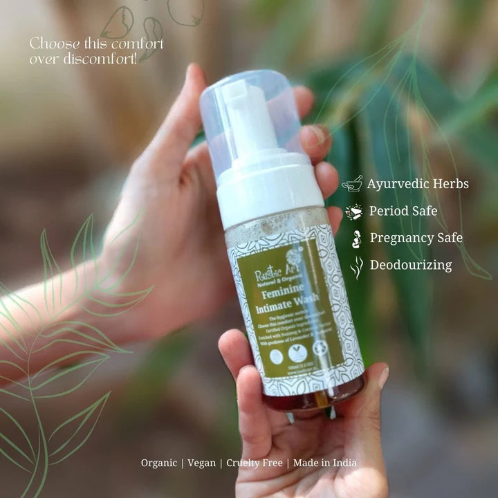 Feminine Intimate Wash | (Enriched With Nutmeg & Coconut Nectar With Goodness Of Lavender & Turmeric) - Organic - Vegan & Cruelty Free - 100ml