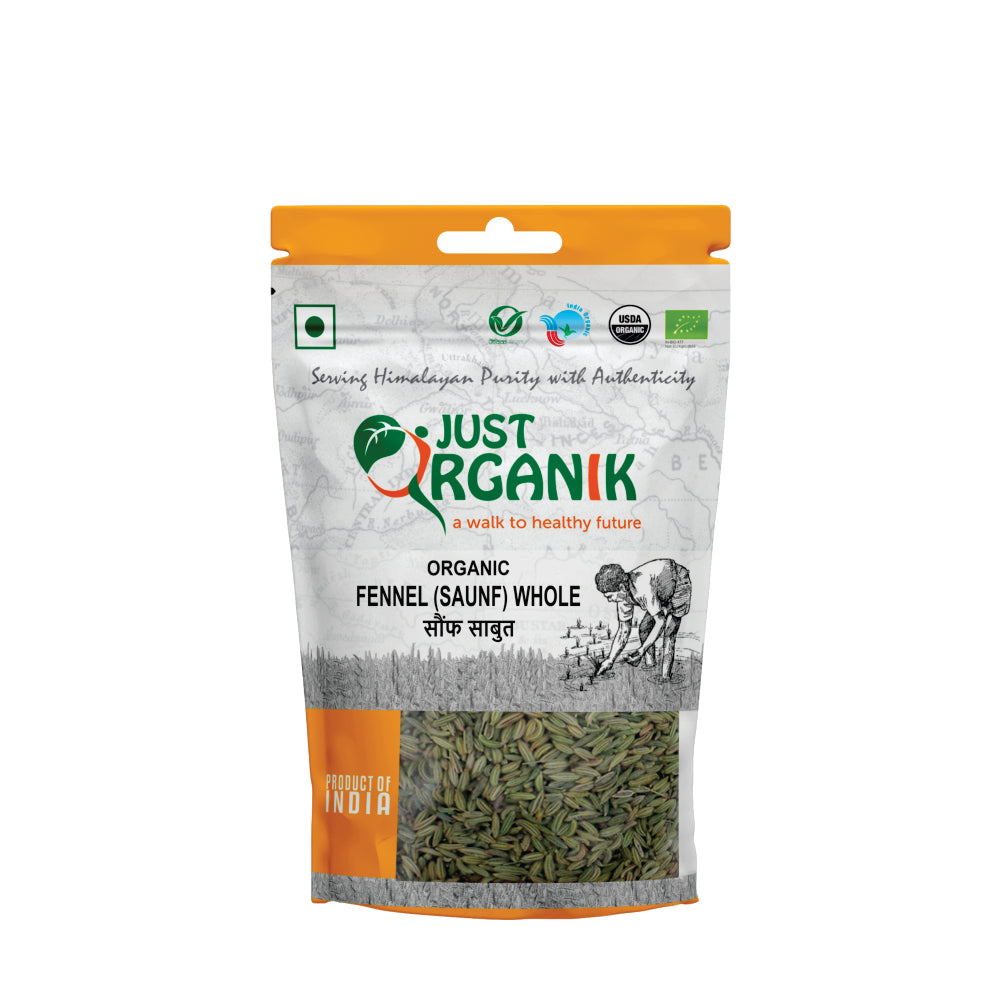 Fennel (Saunf) - USDA Organic - Just Organik - 100gm