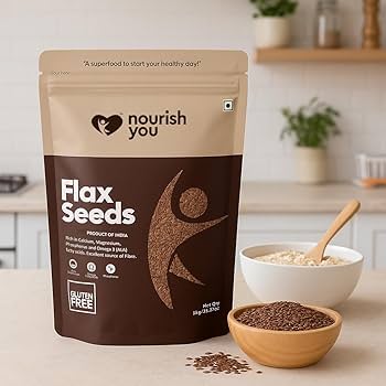 Seeds | Flax Seeds - Vegan, Gluten Free, Rich In Calcium, Magnesium, Phosphorus, Omega-3 Ala, Fatty Acid, & Excellent Source Of Fibre - Nourish You - 500gm