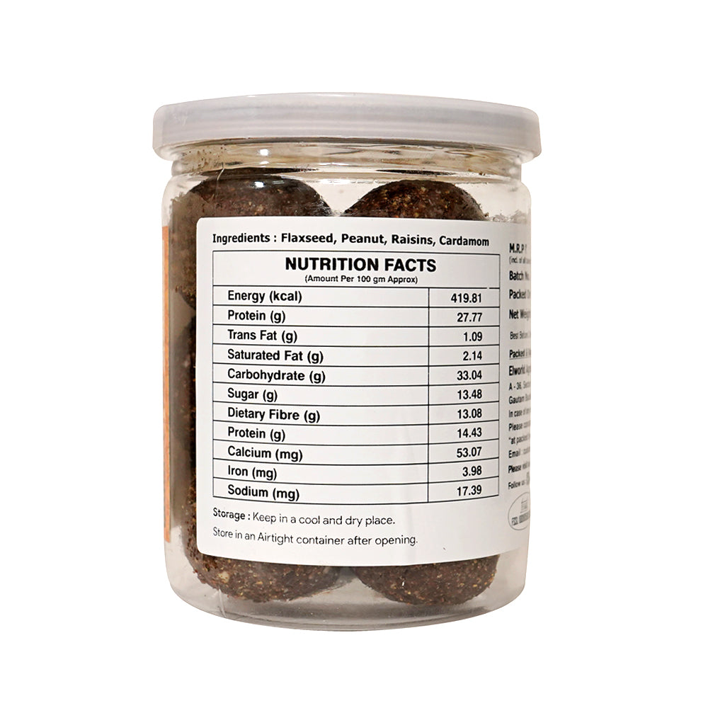 Flaxseed Ladoo | (Made With Pure Ghee) - No Added Sugar - Elworld Organic – 250gm