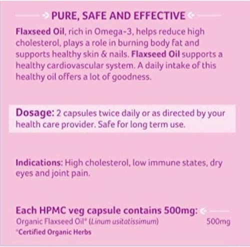 Flaxseed Oil - Omega 3 Heart Health - Organic India - 60 Capsules