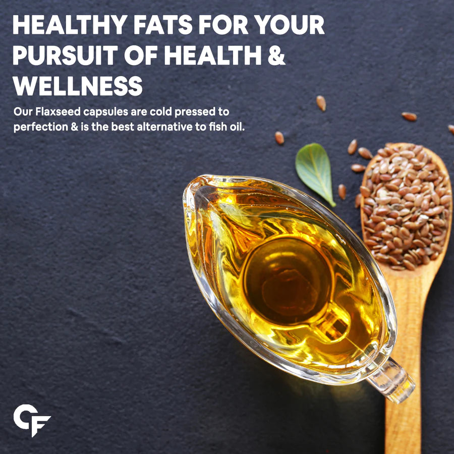 Flaxseed Oil | 825mg Omega 3, 6 & 9 - Supports Heart, Joints & Digestion - No Added Fillers - Carbamide Forte - 1000mg - 120 Softgels Capsules