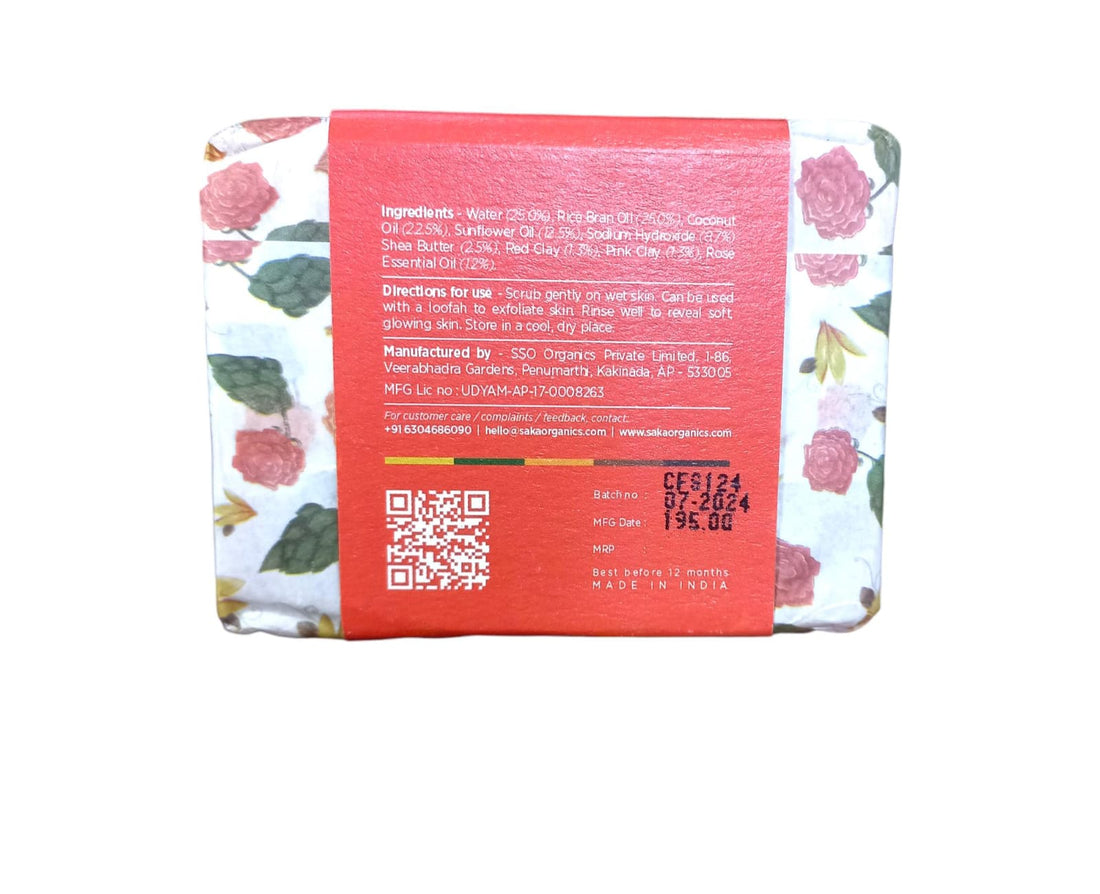 Soap | Flirtatious Sonnet (Rose Soap) – Handcrafted – Saka Organics – 120gm