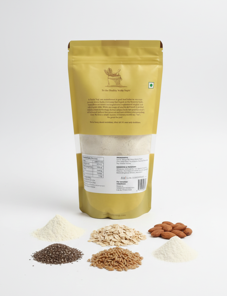 Flour| High Protein Flour - Diabetic Friendly-High Dietary Fibre-Low Glycemic Index-No Added Preservatives- Nutty Yogi - 400gm
