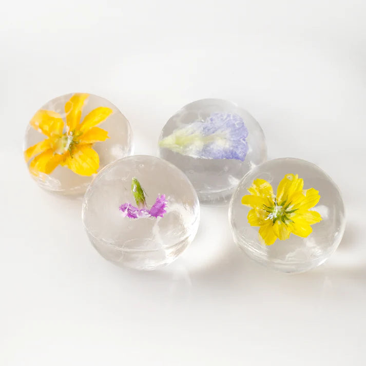 Ice | Flower Power Party Ice - Edible Flower Ice Cube - Maxium Chilling, Minimum Dilution- Ice For Human Consumption-RO Water UV 100% Untouched- Precision Cut- Pure Hygienic, Slow Melting- Nature&