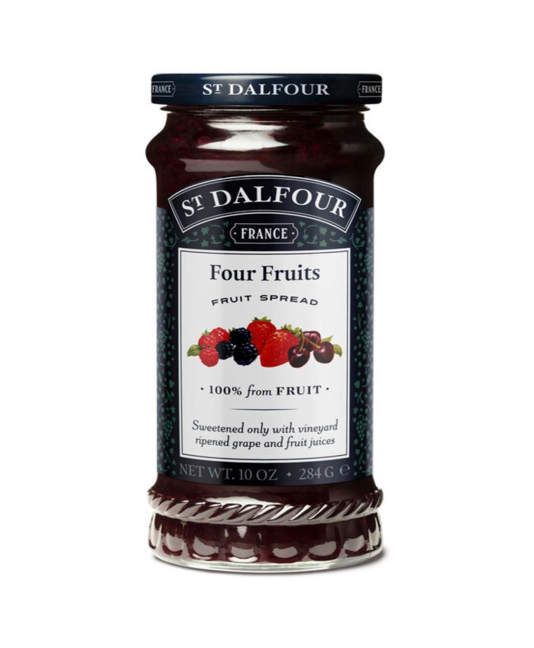 Four Fruits Jam | Sweetened Only With Vineyard Ripened Grape & Fruit Juices – Dalfour – 284gm