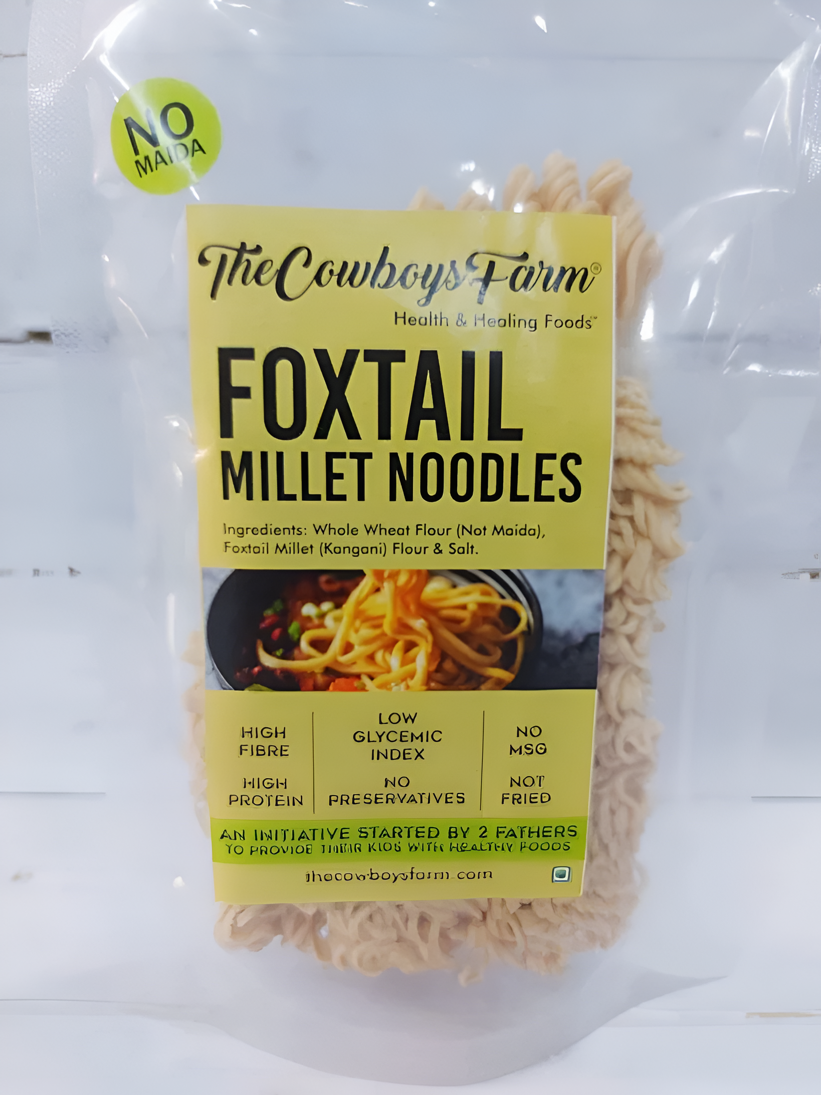 Noodles | Foxtail Millet - Not Fried - High IN Fibre, No Msg, No Maida & Preservatives Free - The Cow Boys Farm - 170gm