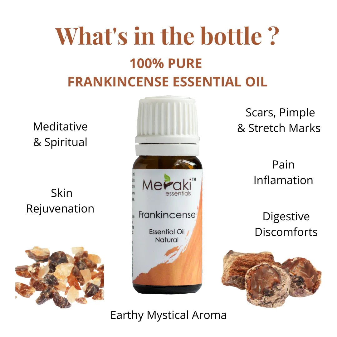 Frankincense Oil (Boswellia Carterii) - Natural - Indian - Meraki Essentials - 10ml
