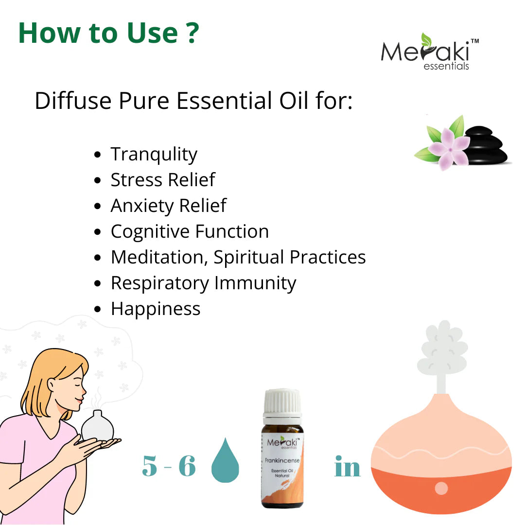 Frankincense Oil (Boswellia Carterii) - Natural - Indian - Meraki Essentials - 10ml