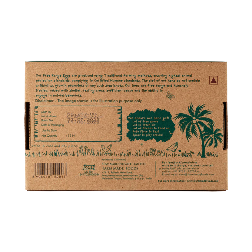 Eggs | Free Range Eggs - Farm Made - 12Pieces