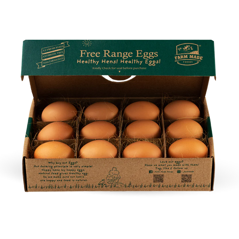 Eggs | Free Range Eggs - Farm Made - 12Pieces