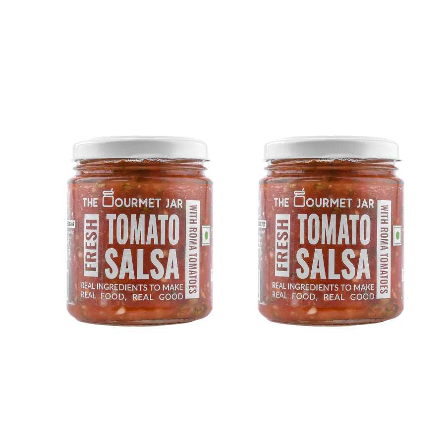 Fresh Tomato Salsa - Gluten Free, Vegan, Nut Free, 100% Natural- Vine Ripened Tomatoes –No Refined Sugar, No Additives & Preservatives – The Gourmet Jar – 190gm
